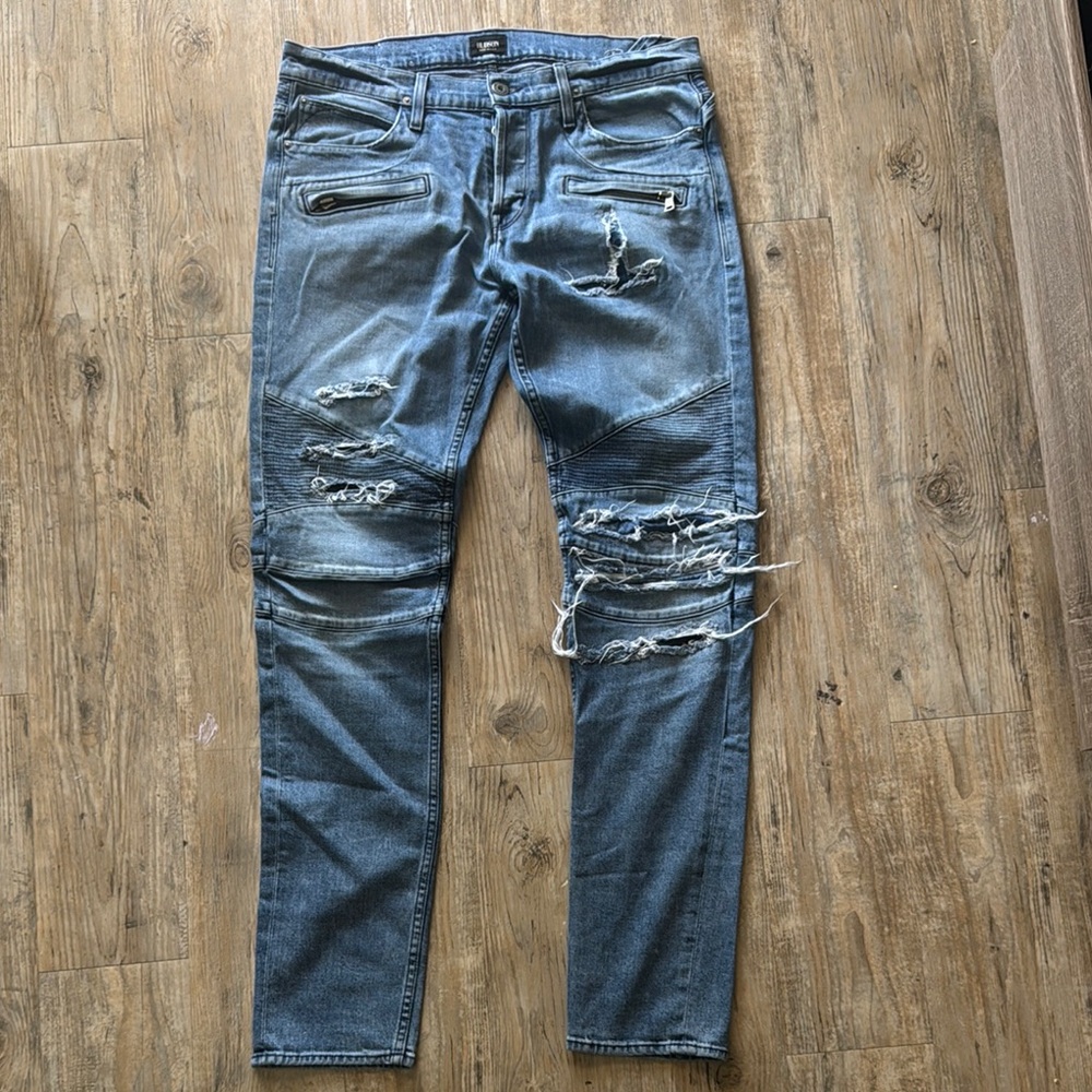 Hudson Jeans Blue Skinny Distressed Denim with Stretch